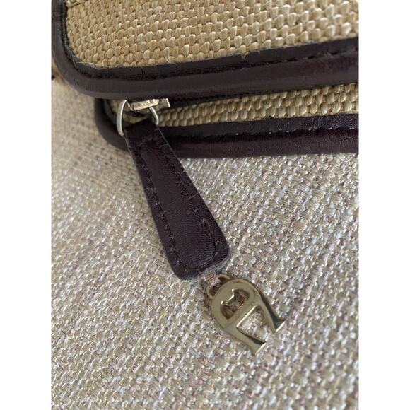Vintage Etienne Aigner Bag Purse Natural Woven - Picture 5 of 10